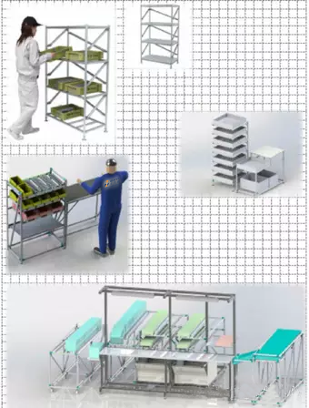 兴千田教大家逐步建立CELL线和JIT物流 兴千田教大家逐步建立CELL线和JIT物流