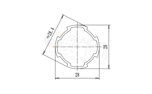 薄壁基础铝管尺寸图