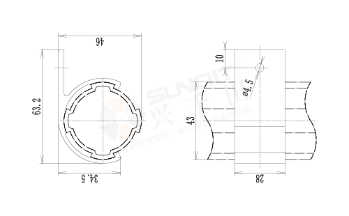 台板固定卡扣尺寸图 台板固定卡扣尺寸图