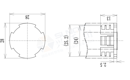 加强顶盖尺寸图