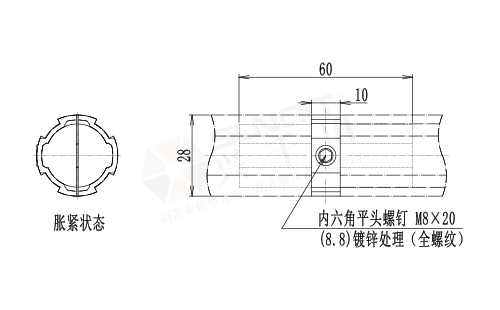 铝管连接接头尺寸图