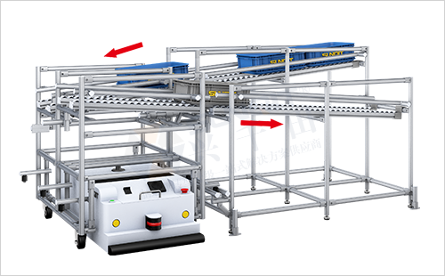 AGV周转车+物料架(两侧型) AGV周转车+物料架(两侧型)
