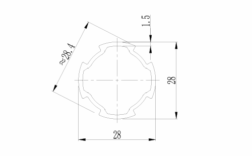 基础铝管-1.5尺寸图 基础铝管-1.5尺寸图