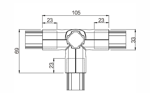 外抱T型接头尺寸图