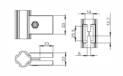 工艺卡铝条连接件尺寸图