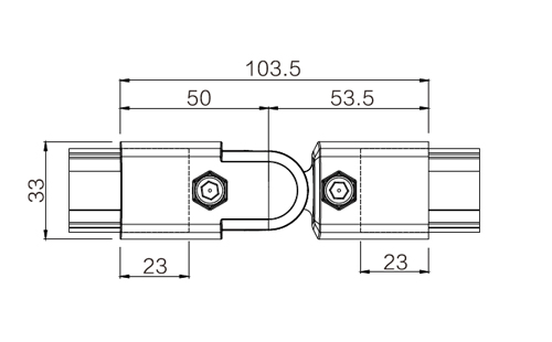180°两端外接旋转接头尺寸图