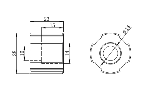 光轴固定座尺寸图