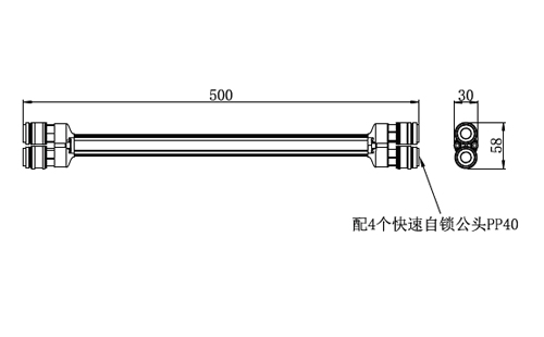 防漏气4孔气排模组Ⅲ尺寸图