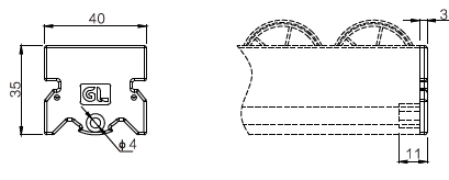 40铝合金流利条封盖